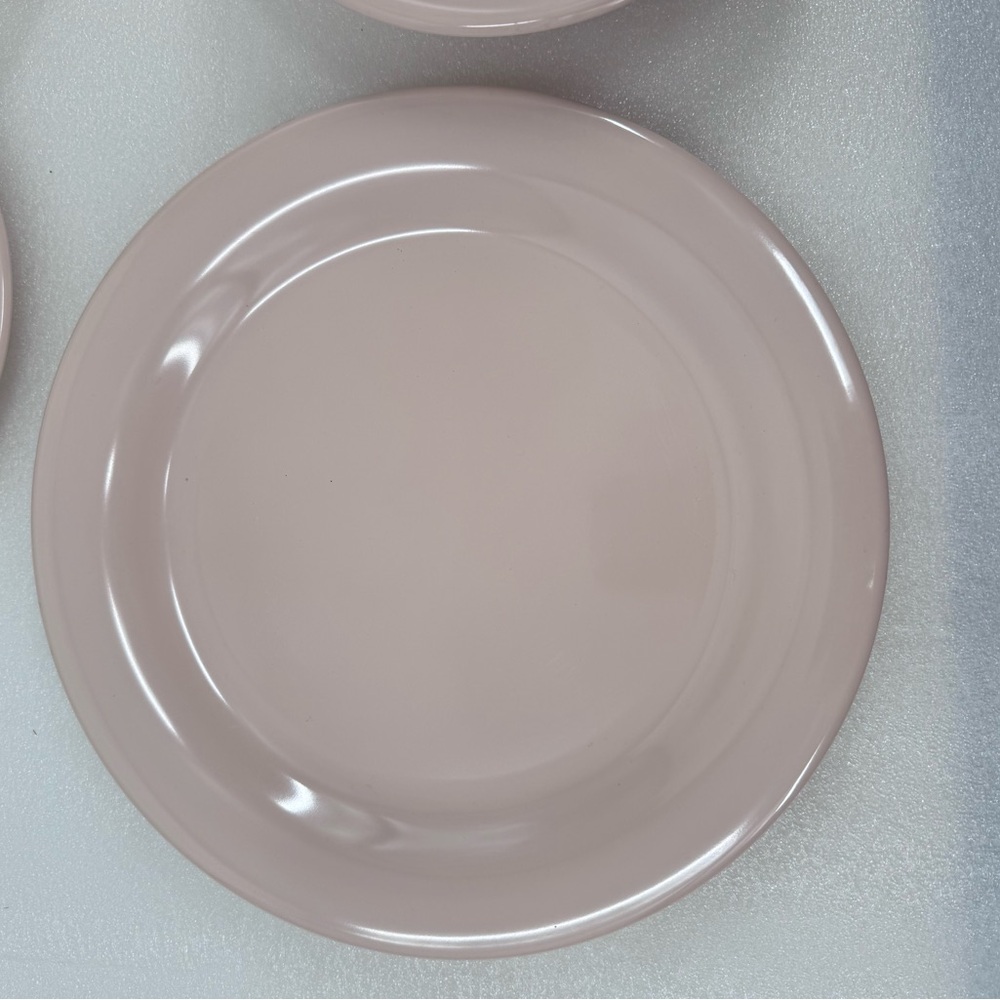 VINTAGE 4 Pcs TUPPERWARE MELAMINE DISH SET  Pink Plate Bowl Coffee Drink Cup - Picture 3 of 14